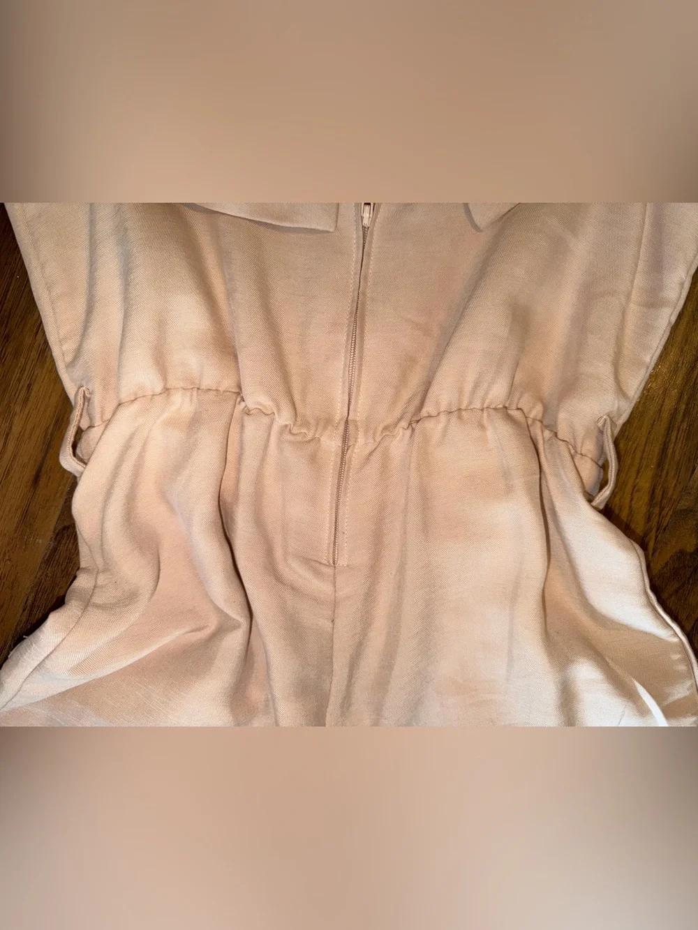 H&M Tan Linen Romper with Belt